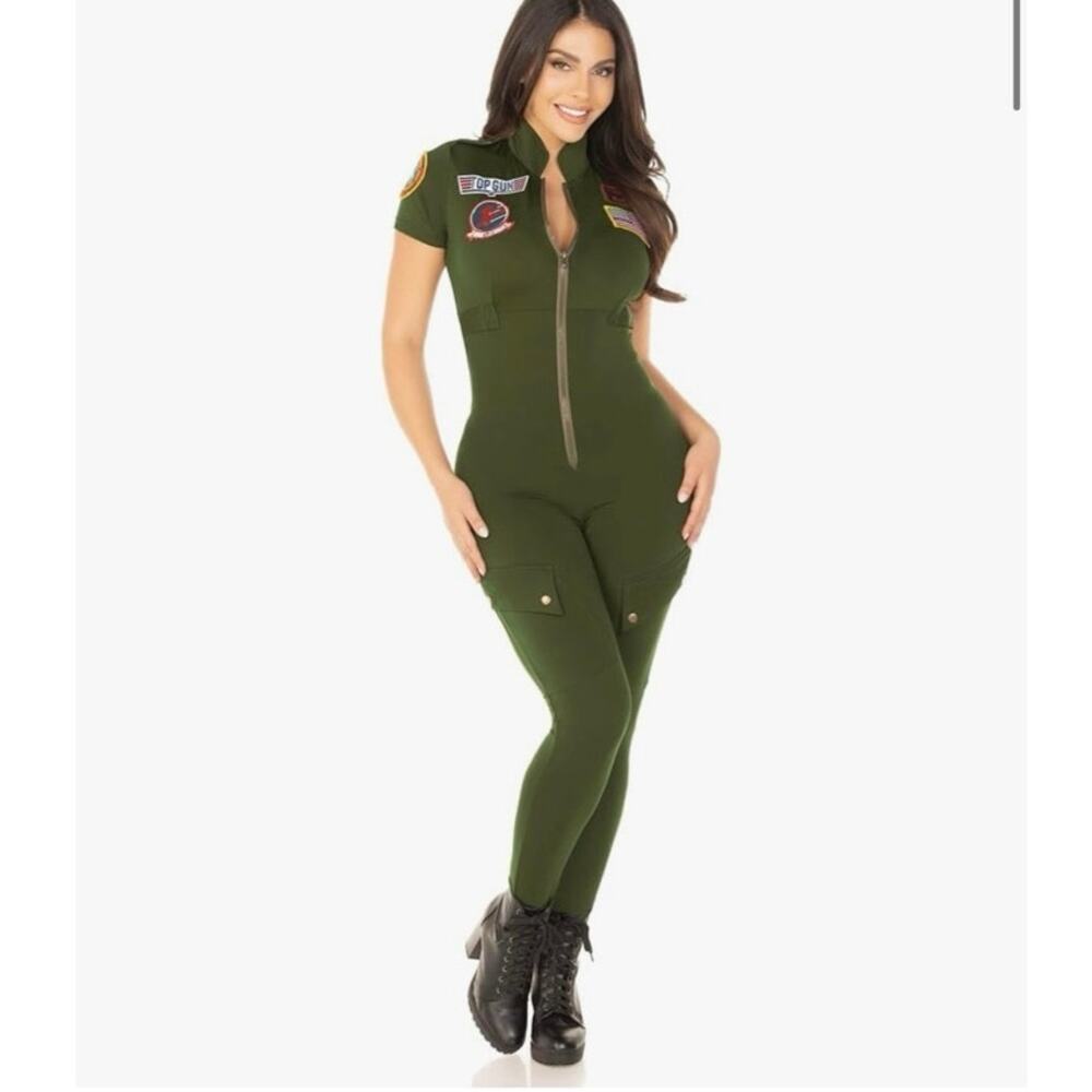 Leg Avenue Top Gun Costume Women Flight Suit M